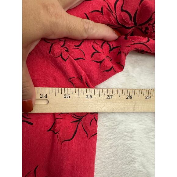 Alfred Dunner Red Floral Burnout Button Top 22W 2X Classy Mature - Picture 7 of 10